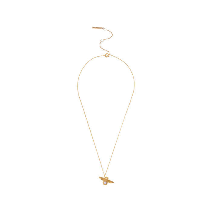 Olivia Burton Pearl Bee Pendant Necklace Gold