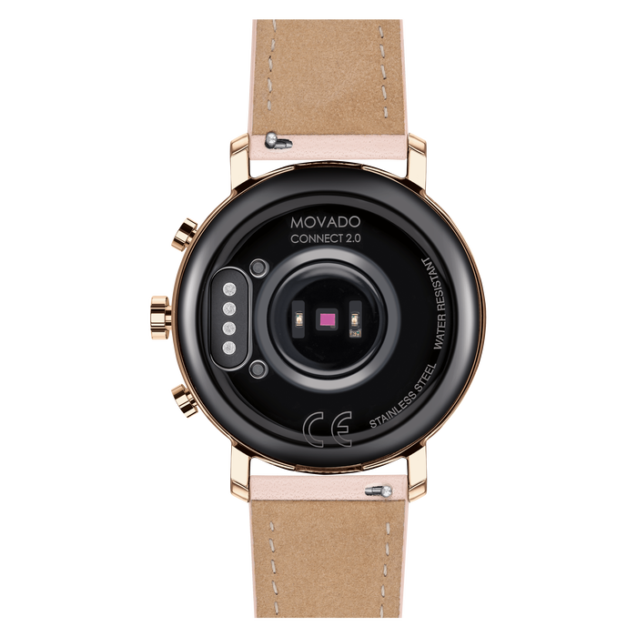 Movado Movado Connect 2.0 pale rose gold smart watch with pink