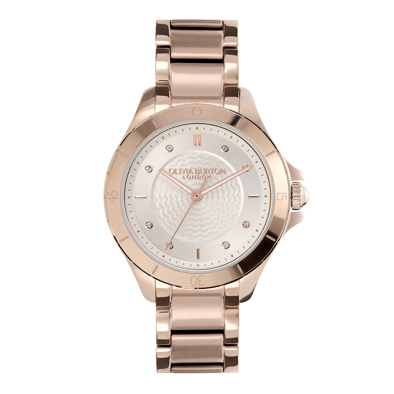 Olivia Burton Sports Luxe Watch 36mm Silver Rose Gold
