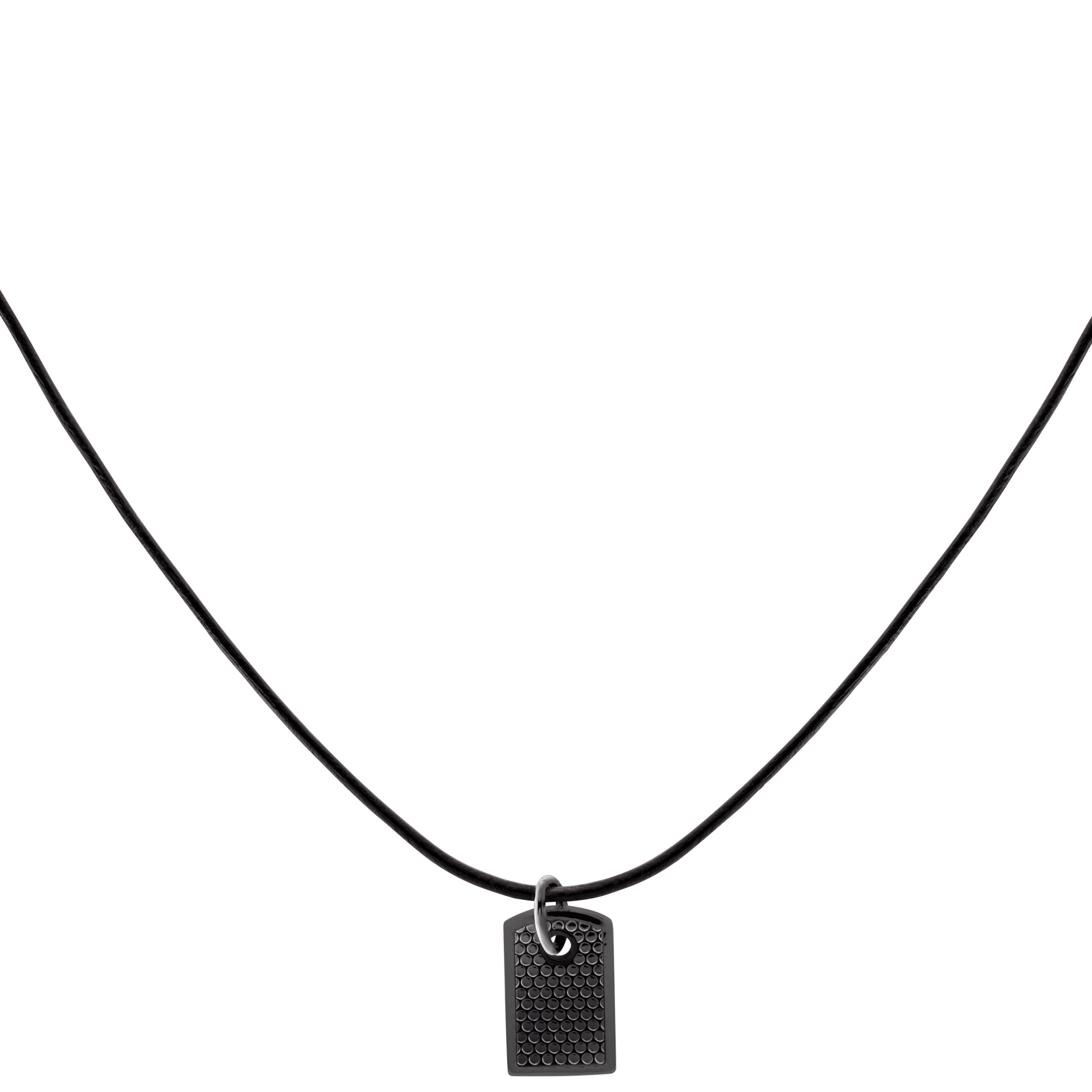 Micro Tag On Cord Men's Necklace