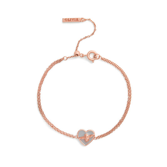 Olivia Burton Love Bug Chain Bracelet Grey & Rose Gold
