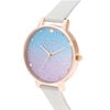 Glitter Ombre Big Dial Shimmer Pearl & Rose Gold Watch