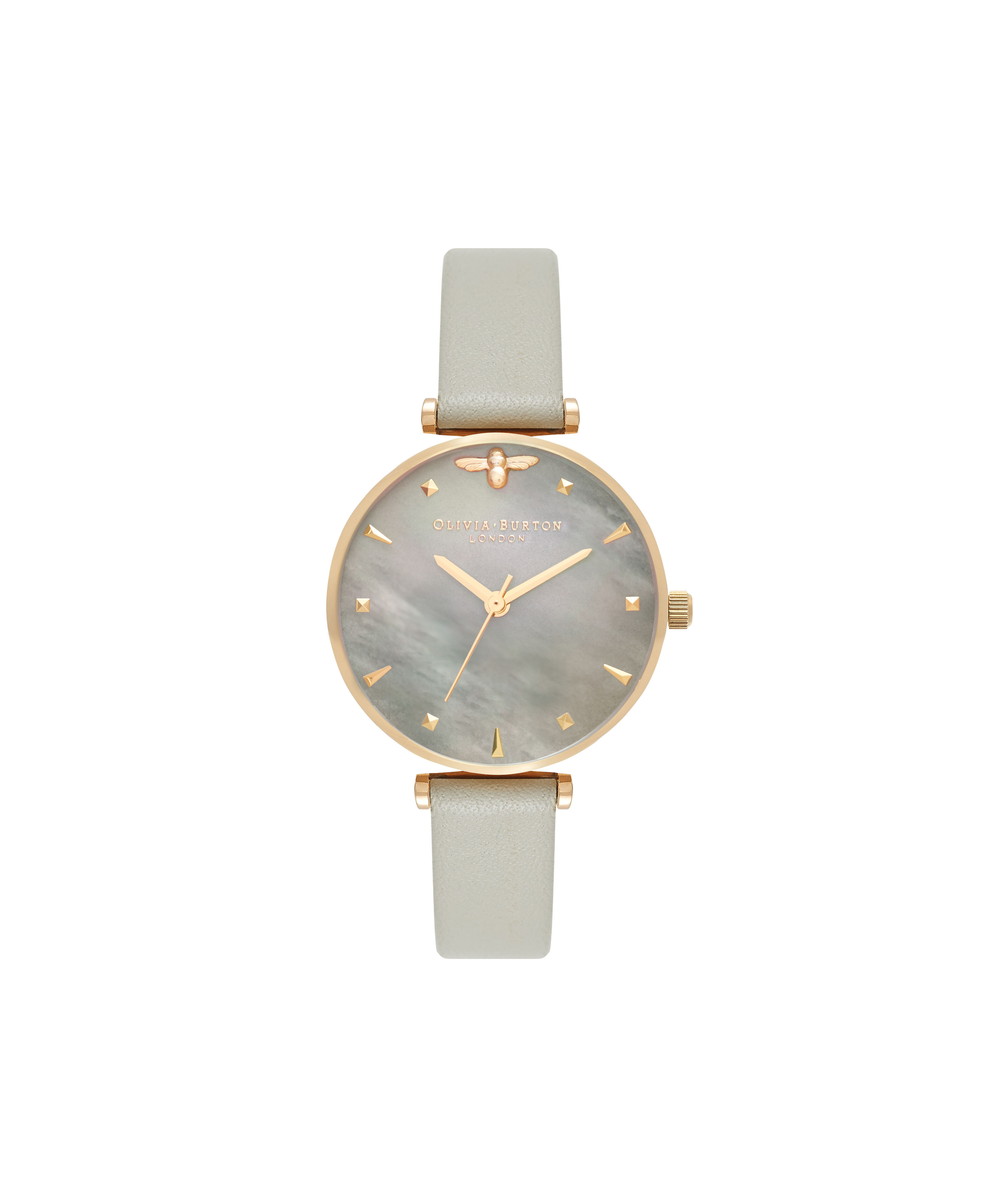 Ladies Queen Bee Grey Mother of Pearl Grey Gold Olivia Burton London
