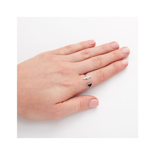 Olivia Burton Love Bug Ring Black and Silver
