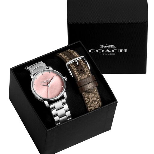 Grand Women's Watch & Interchangeable Strap Gift Set, 36mm