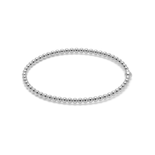 Vintage Bead Silver Hinged Women's Bracelet