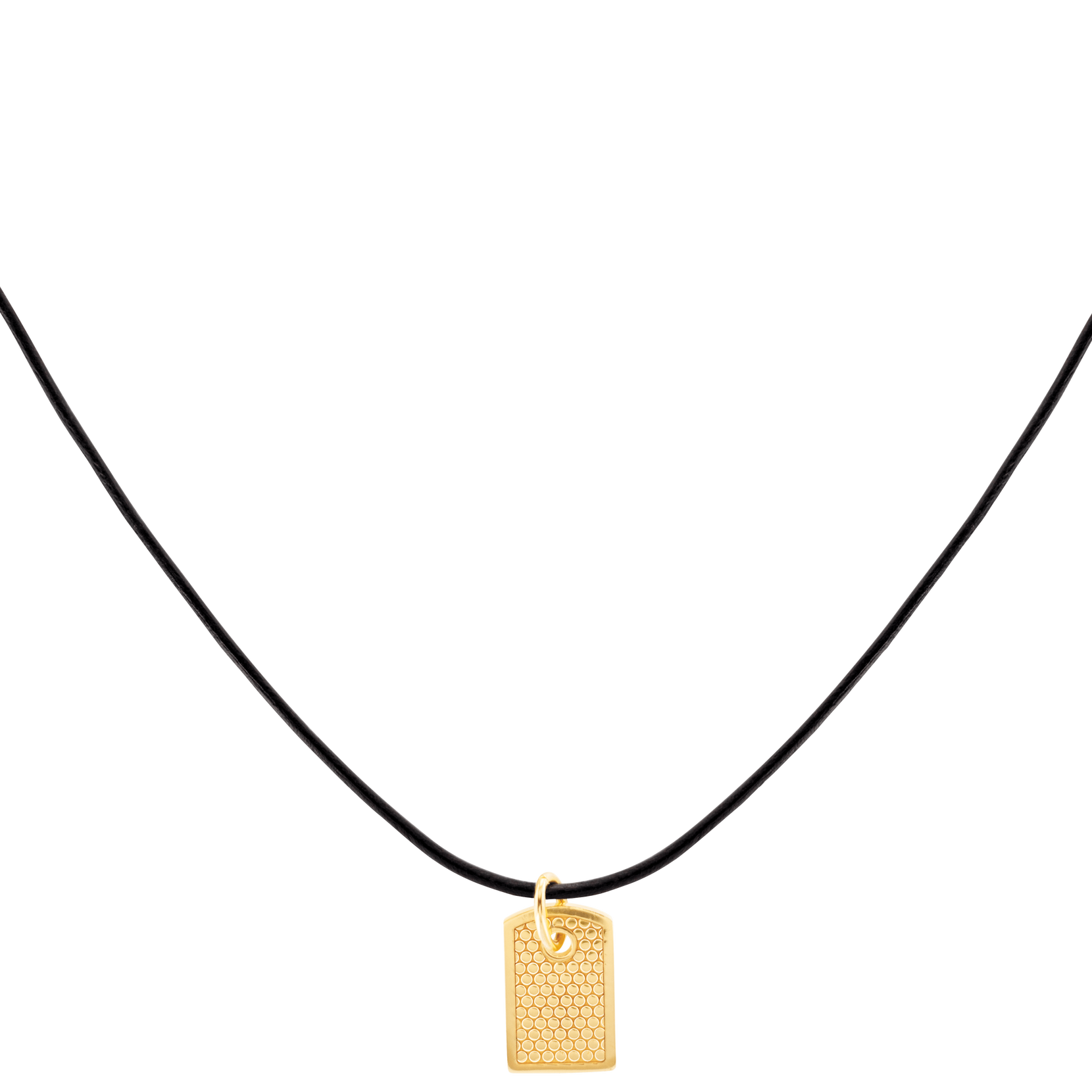 Movado  Movado Men's Black Cord Necklace with Gold Pendant