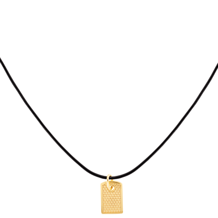 Movado Movado Men s Black Cord Necklace with Gold Pendant