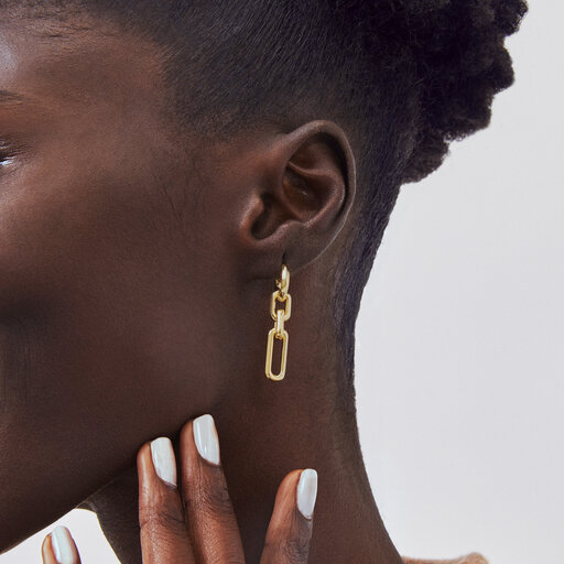 Faceted Chain Huggie Women's Earrings