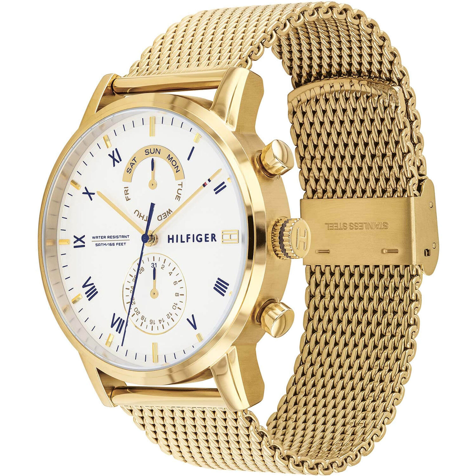 Men's Gold Plated Watch, 44mm