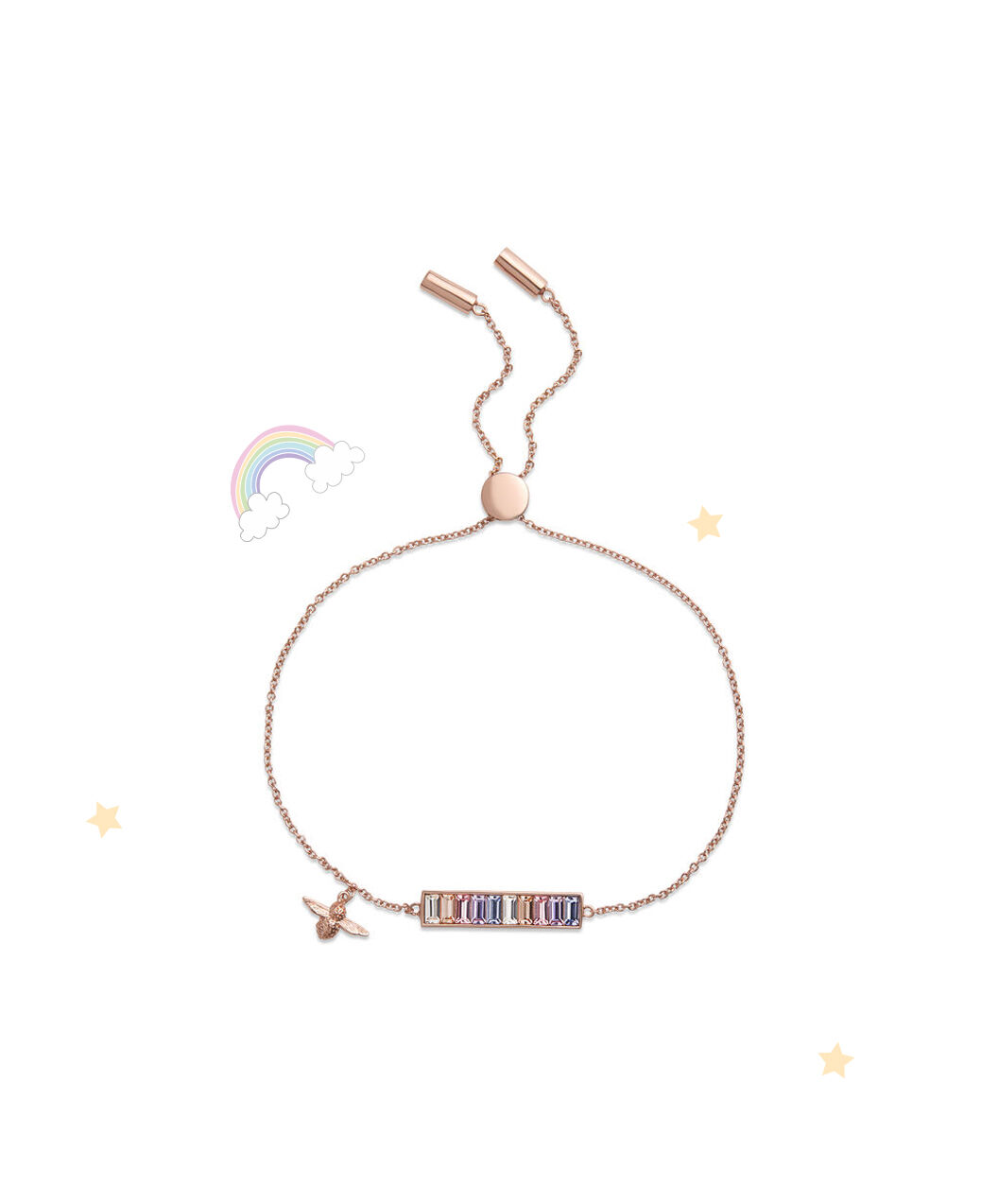 Olivia Burton Rainbow Bee Baguette Bar Women s Bracelet