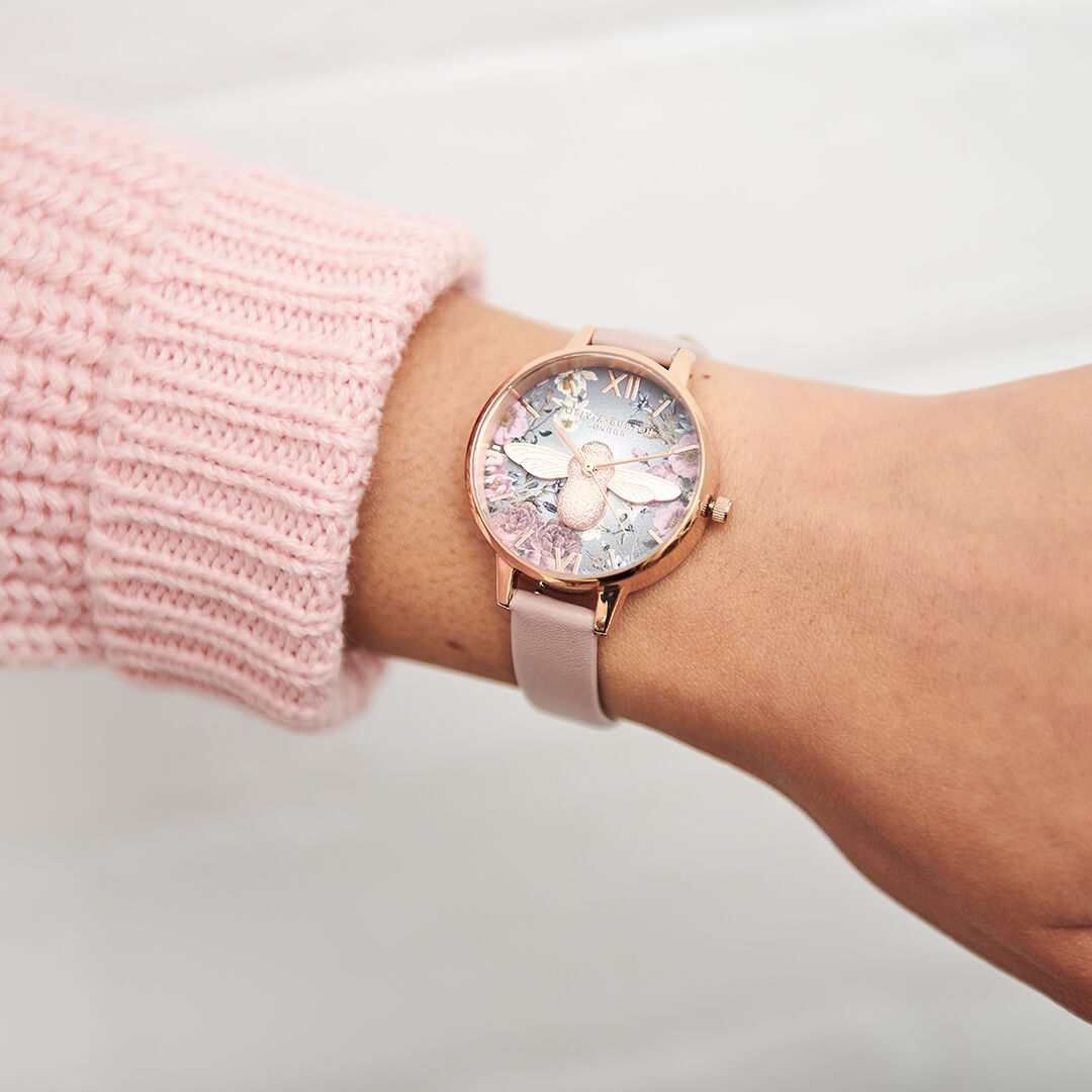 Ladies British Blooms 3D Bee Vegan Rose Rose Gold Olivia