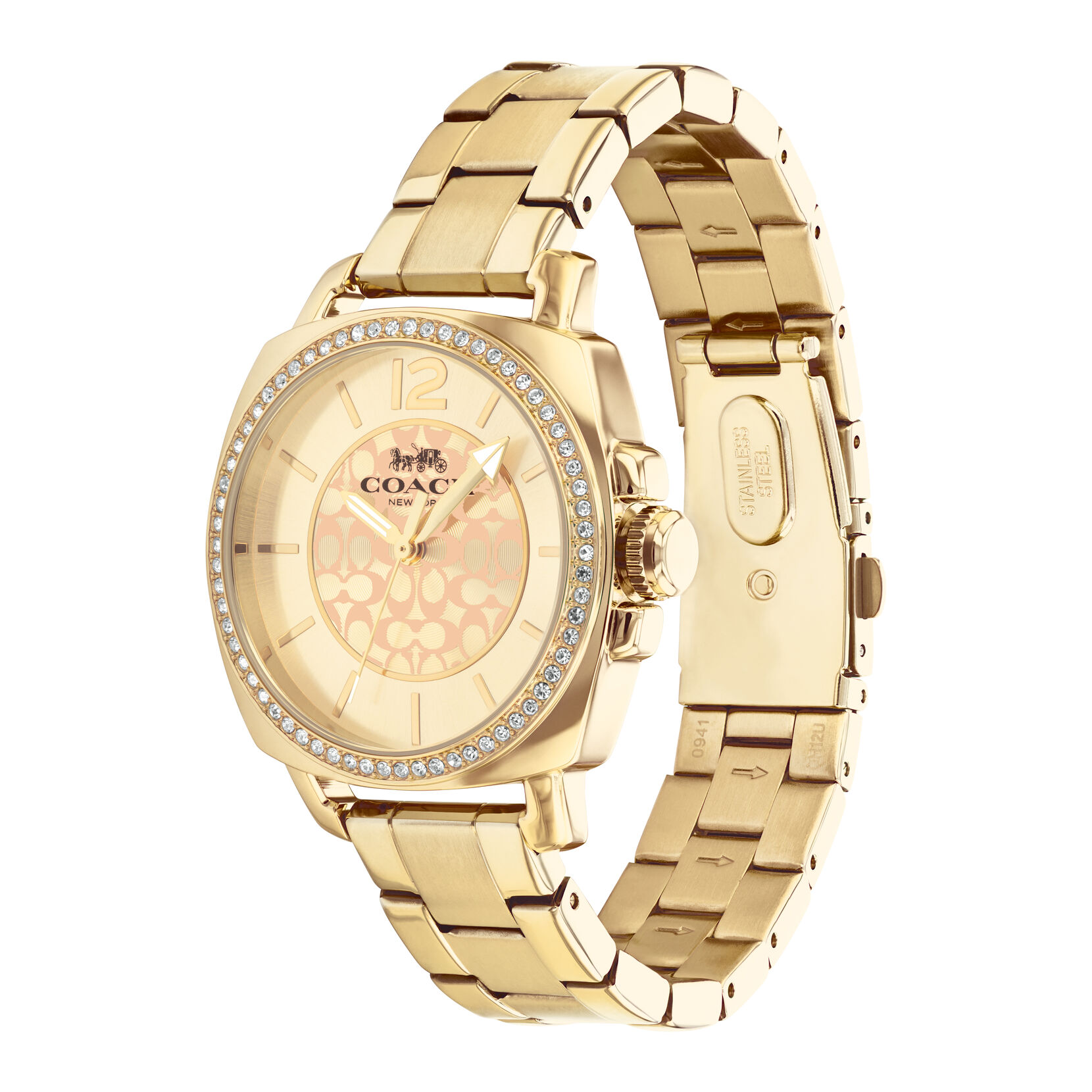 Coach Gold Boyfriend Crystal Women's Watch, 34mm | Movado Company Store