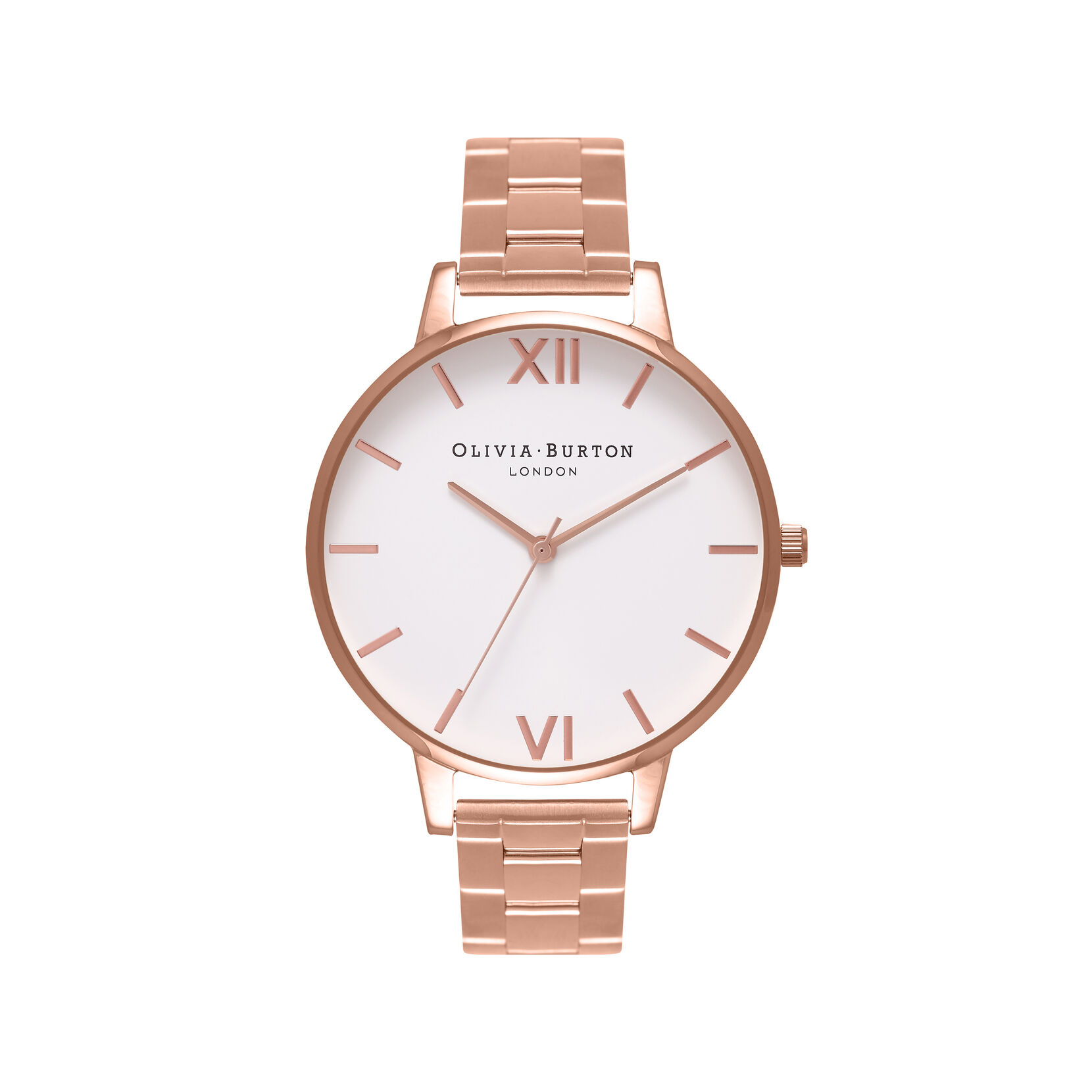 Olivia Burton White Dial Bracelet Rose Gold Women's Watch, 38mm