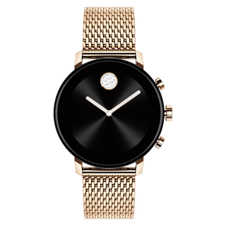 Movado Movado Connect 2.0 pale rose gold smart watch with pale rose gold mesh bracelet