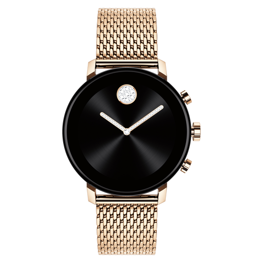 Movado Movado Connect 2.0 pale rose gold smart watch with pale rose gold mesh bracelet