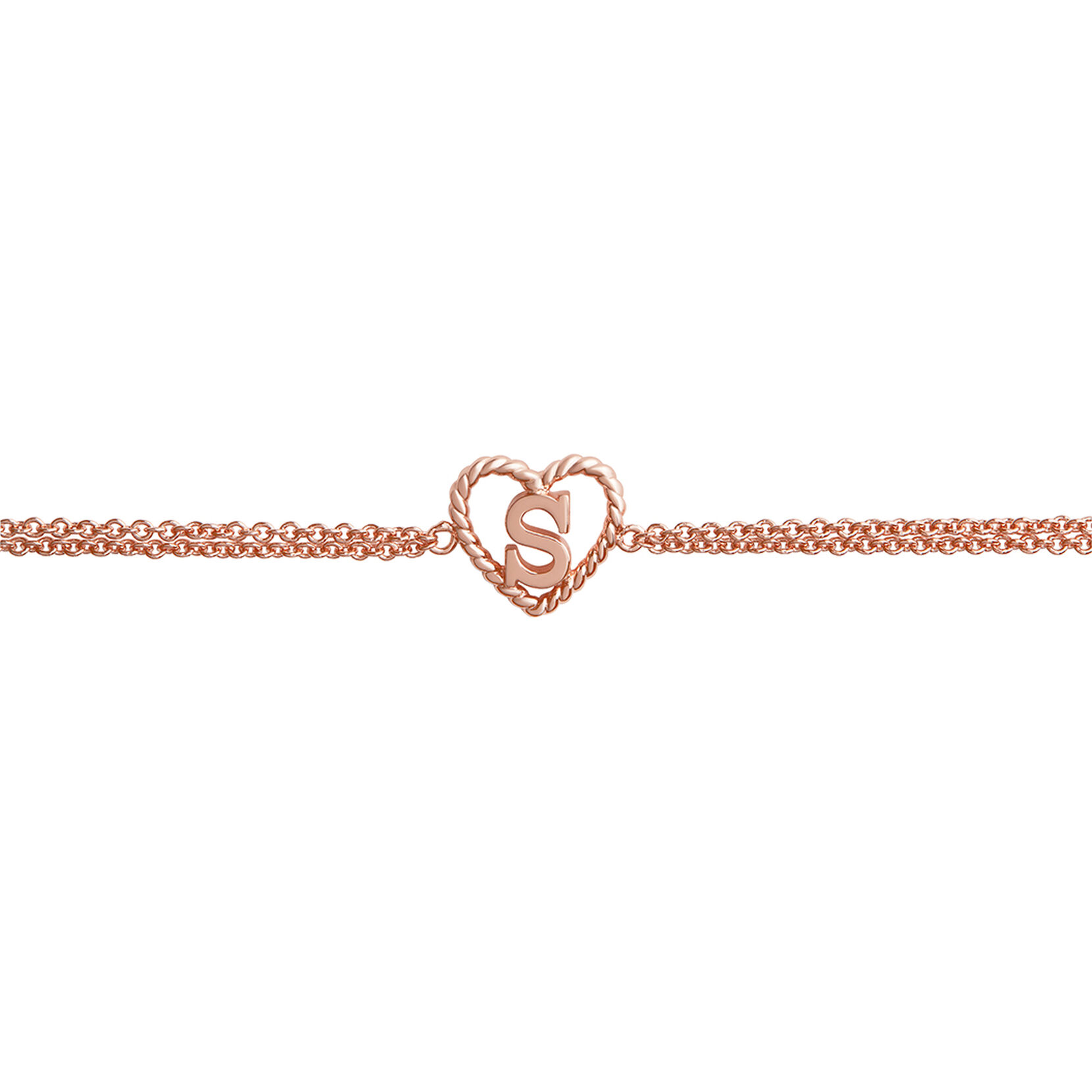 'S' Heart Initial Chain Women's Bracelet