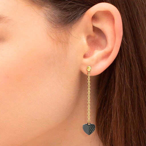 Heart Charm Drop Women's Earrings