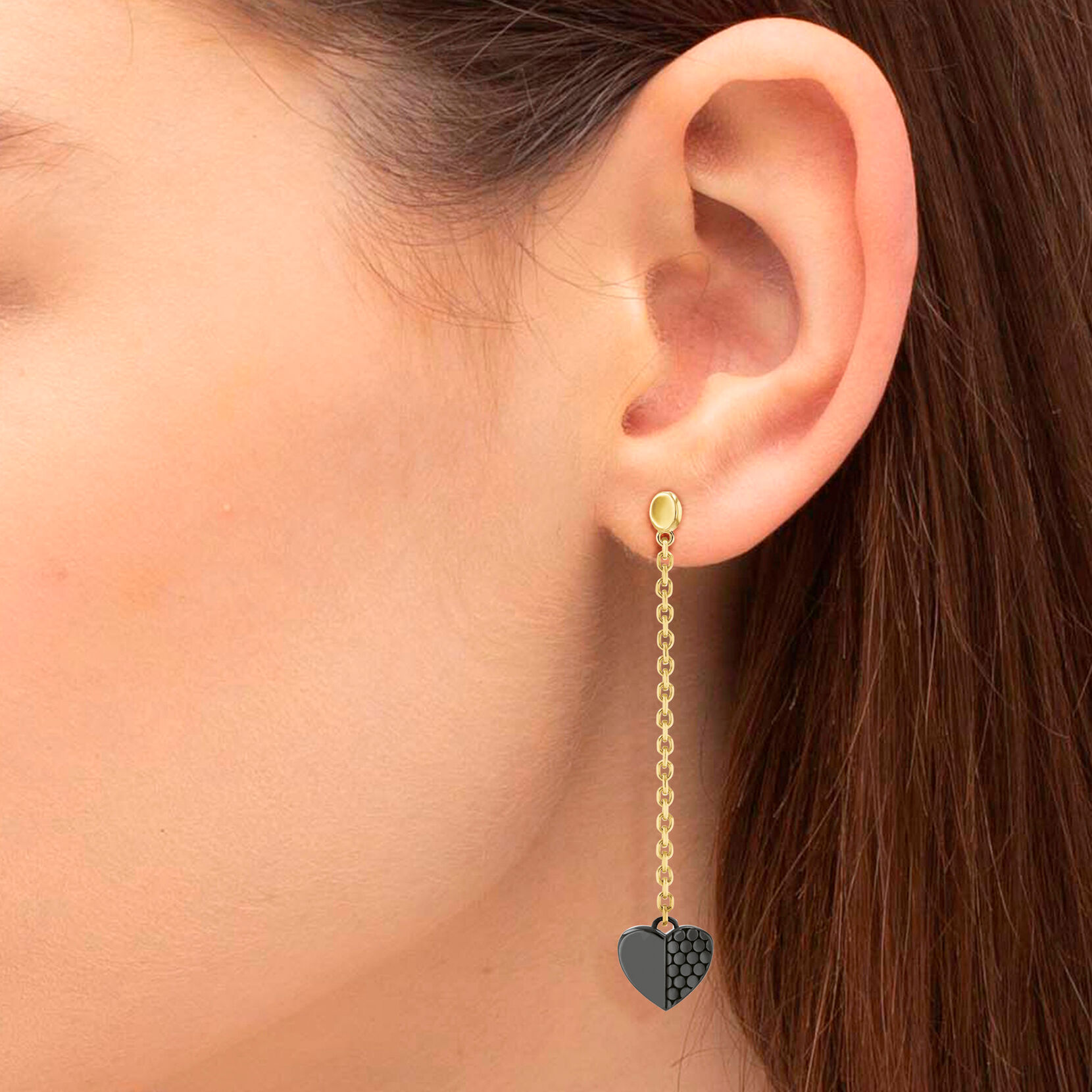 Heart Charm Drop Women's Earrings
