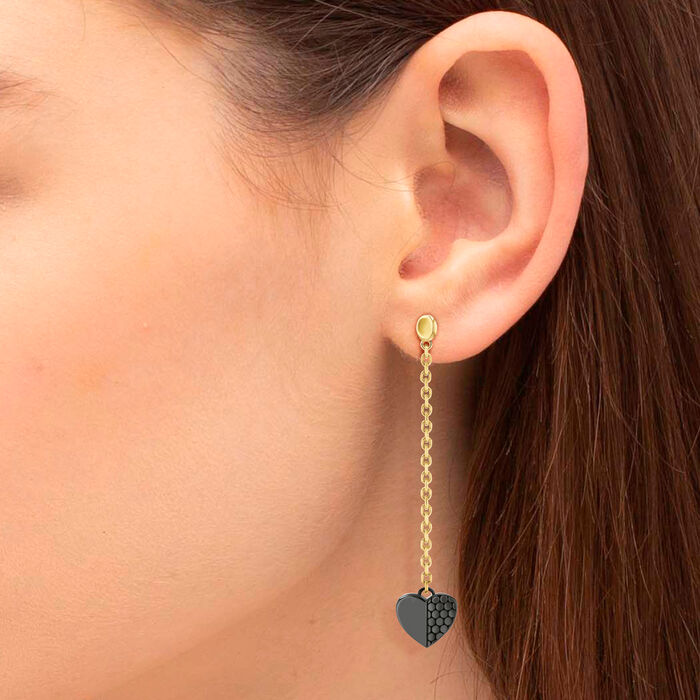 Heart Charm Drop Women's Earrings