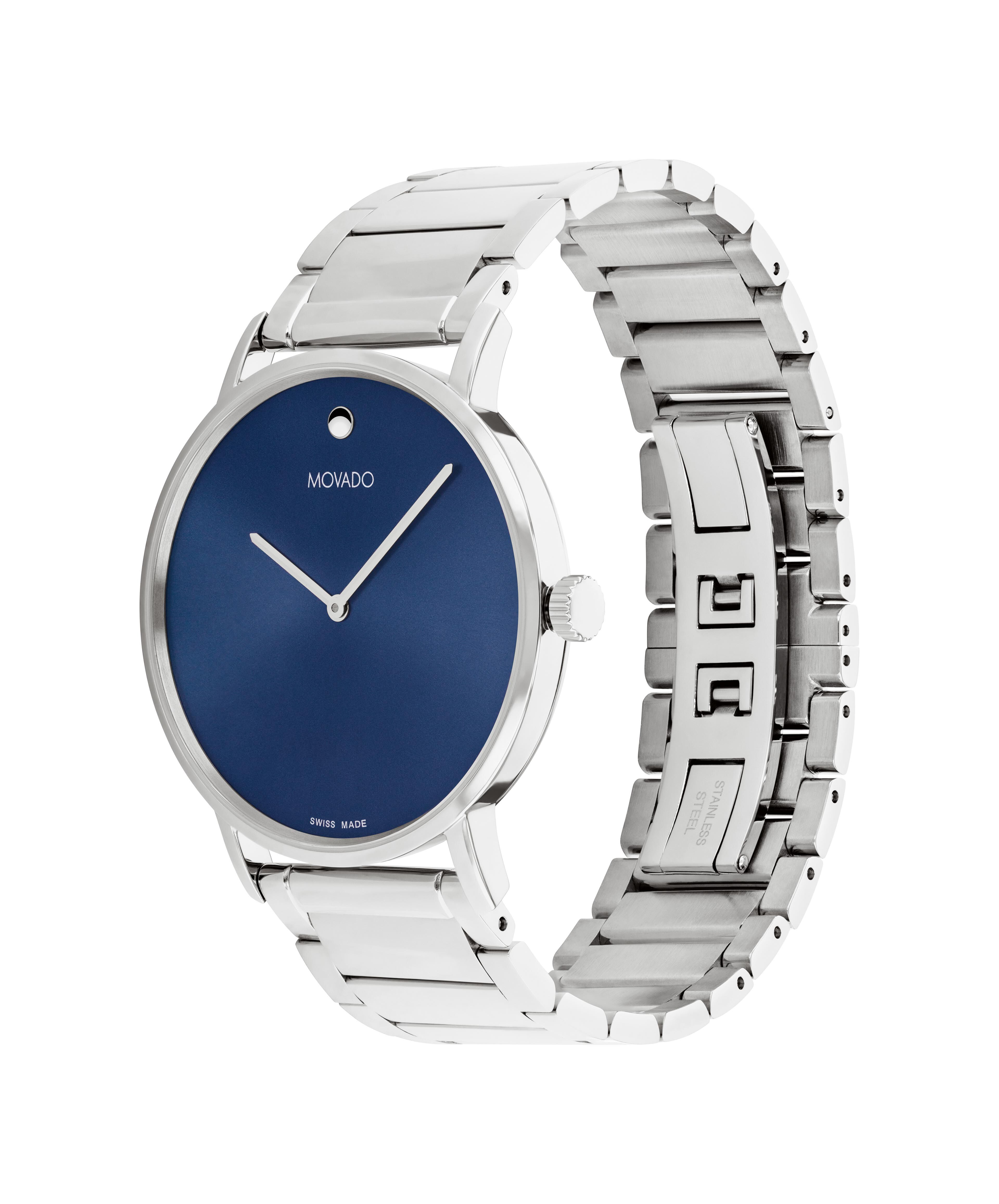 Movado mens silver watch store