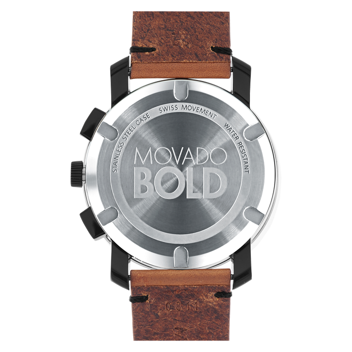 Movado men's swiss bold cognac leather strap watch 44mm hotsell