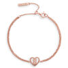 'S' Heart Initial Chain Bracelet Rose Gold
