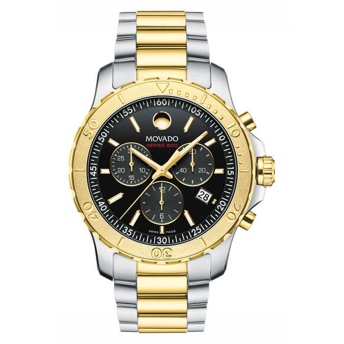 Movado | Movado Company Store | Movado Collection men\'s two-tone  chronograph watch with black