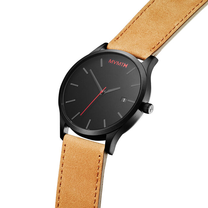 Black Tan Men's Watch, 45mm