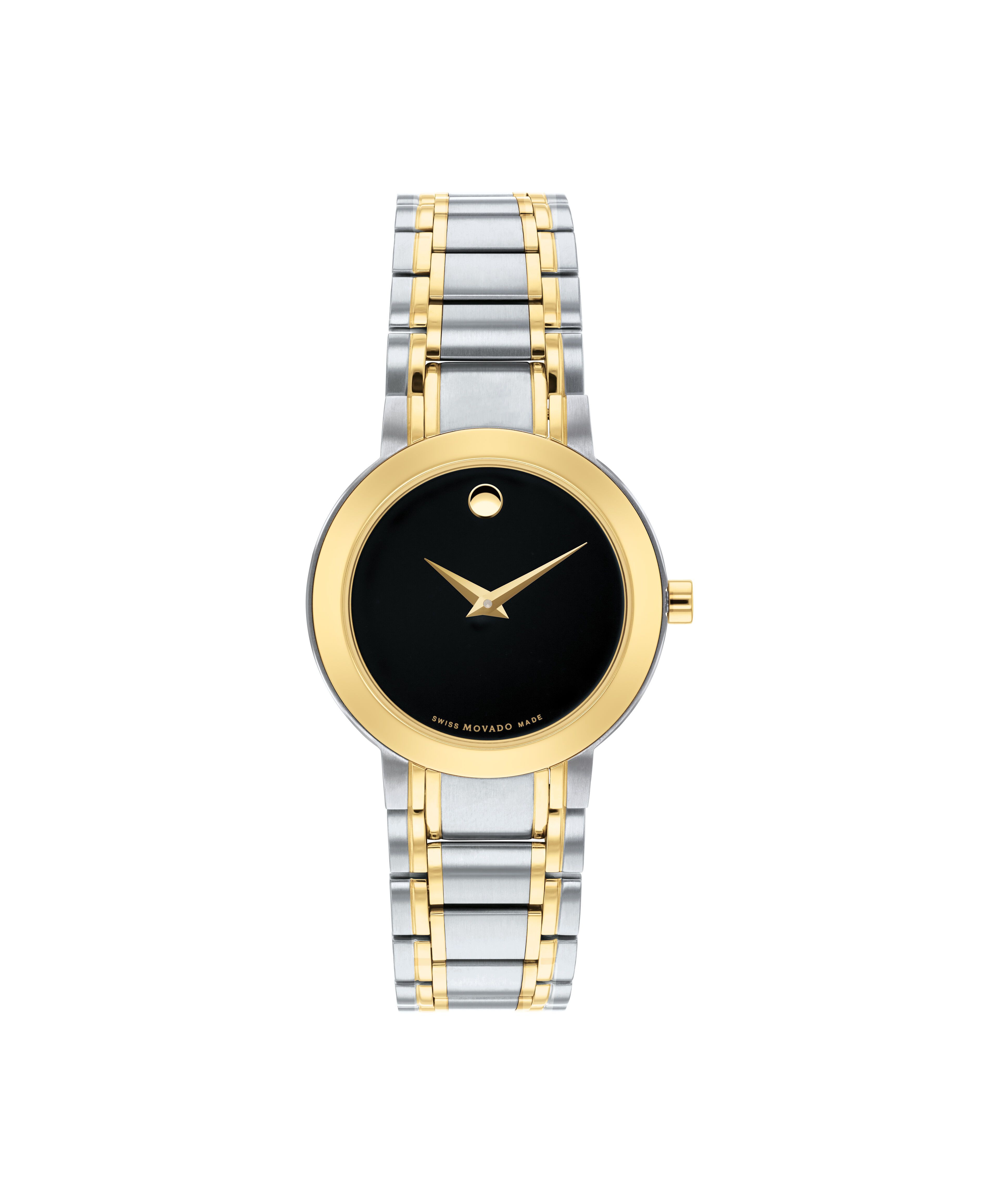 Movado Movado Company Store Women s Stiri watch 28mm stainless steel and yellow PVD case and link bracelet