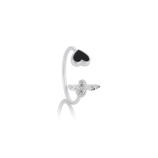 Olivia Burton Love Bug Ring Black and Silver
