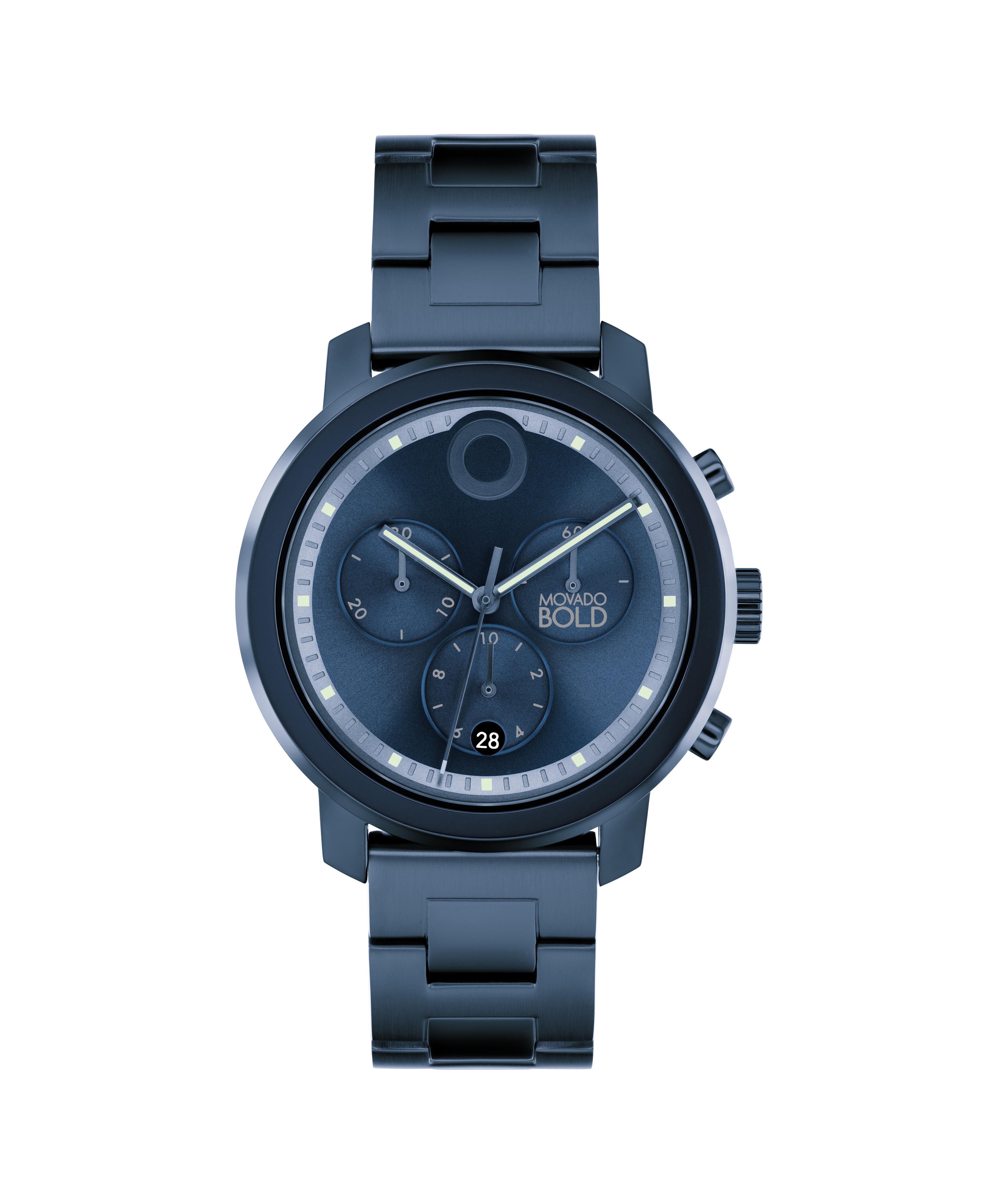 Movado bold blue chronograph outlet
