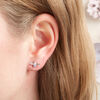 Olivia Burton 3D Bee Stud Earrings Silver with Tanzanite Gemstone