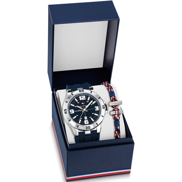 Tommy Hilfiger Men's Watch and Bracelet Gift Set, 48mm