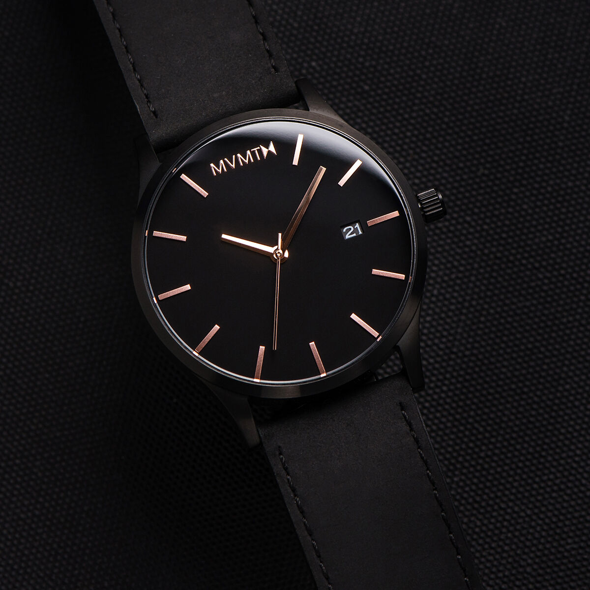 Mvmt black rose leather deals