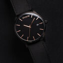 Black Rose Leather Men's Watch, 45mm