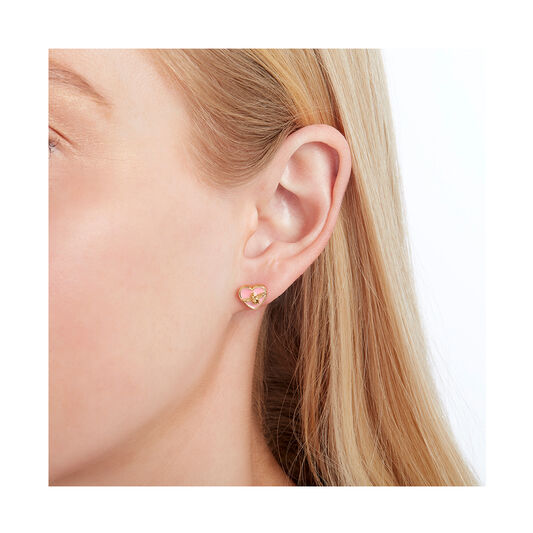 Olivia Burton Love Bug Studs Pink & Gold
