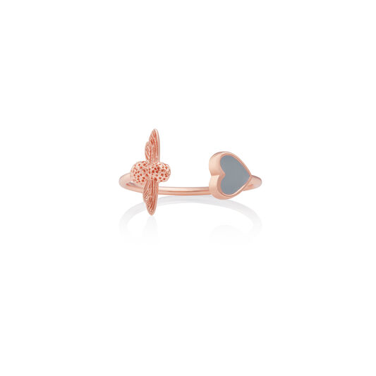 Olivia Burton Love Bug Ring Grey & Rose Gold