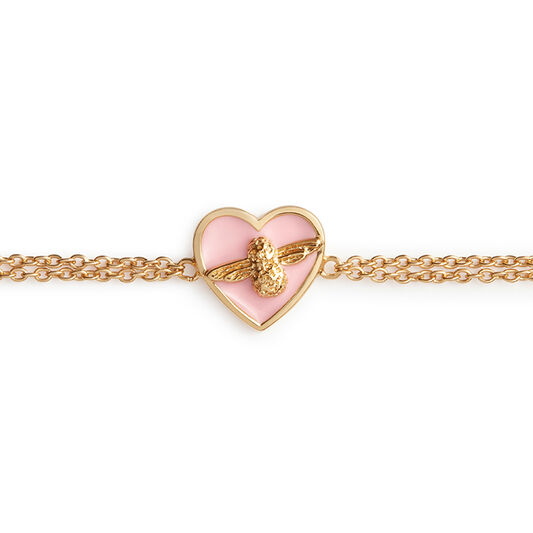 Olivia Burton Love Bug Chain Bracelet Pink & Gold