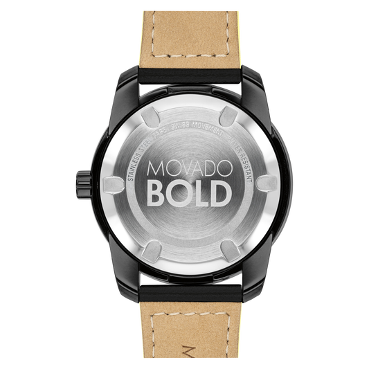 Movado bold black dial unisex watch best sale