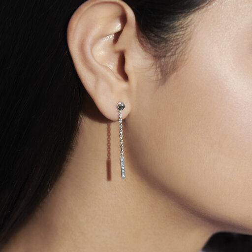 Diamond Bar Drop Women's Earrings