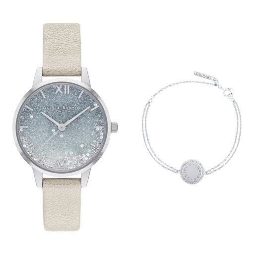 Wishing Waves Glitter Women's Watch & Classics Disc Gift Set, 30mm