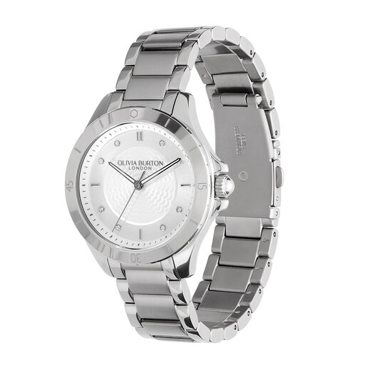 Guilloche Metallic Women's Watch, 36mm
