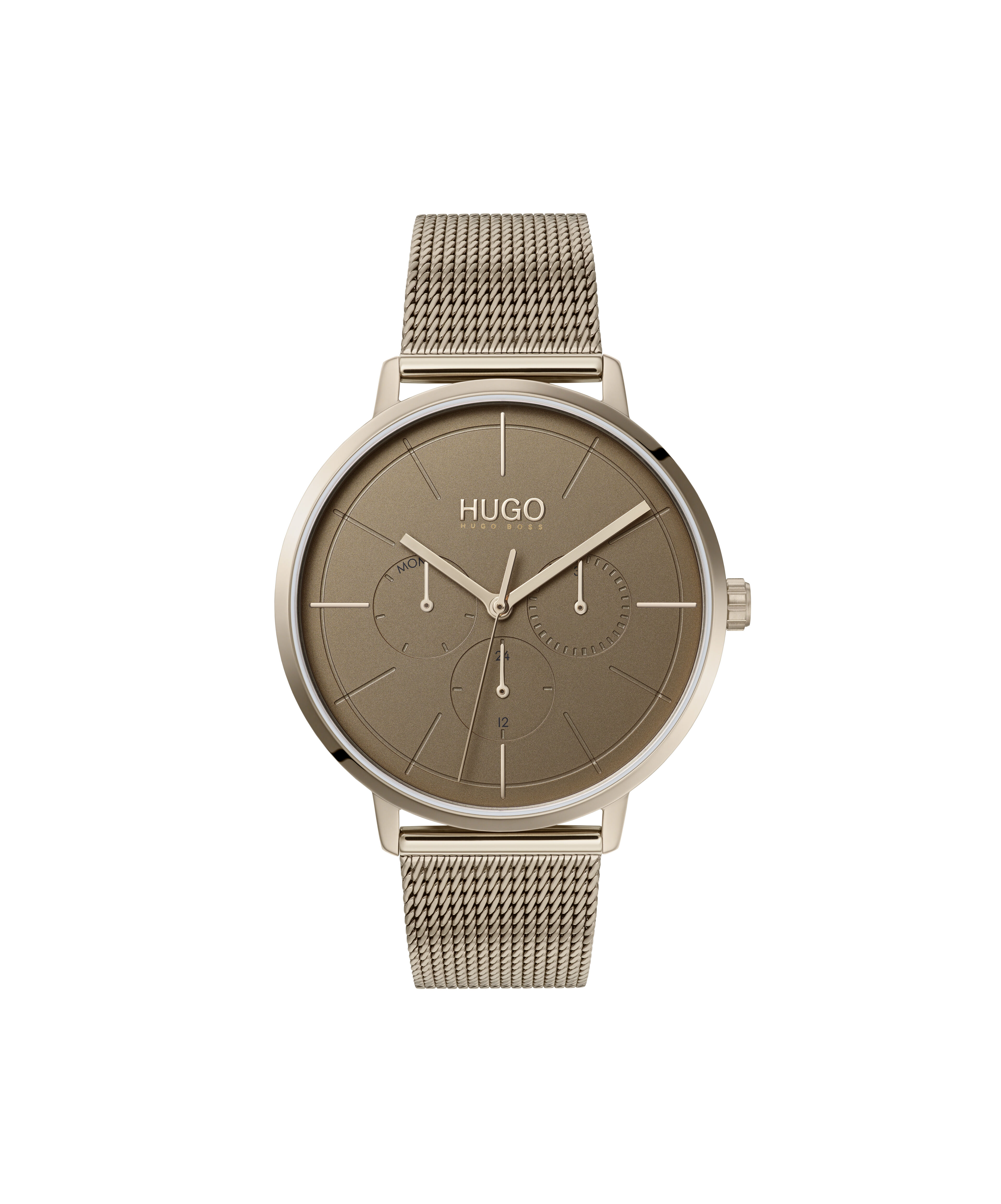 Hugo Boss Movado Company Store Express stainless steel beige gold finished mesh bracelet