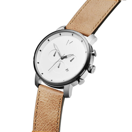 White Caramel Chronograph Men's Watch, 45mm