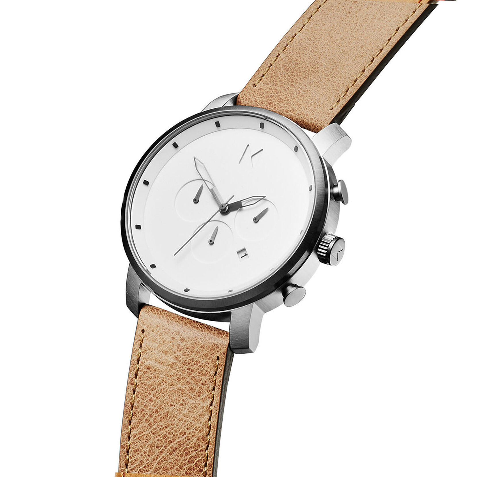 White Caramel Chronograph Men's Watch, 45mm