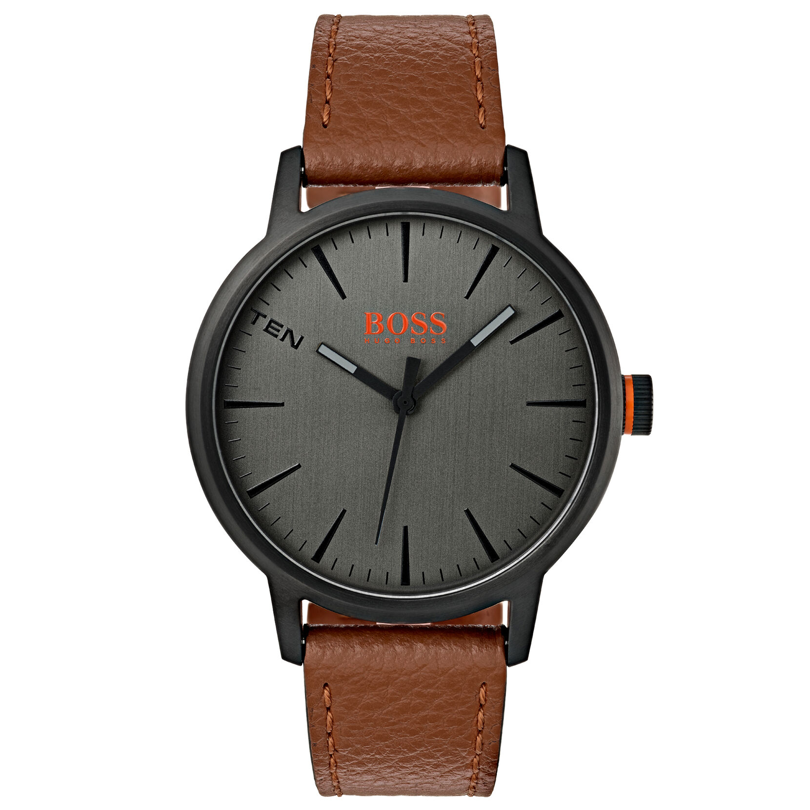 Wirwar Vaarwel lepel Hugo Boss | Movado Company Store | Cophenhagen black case, grey dial and  brown strap