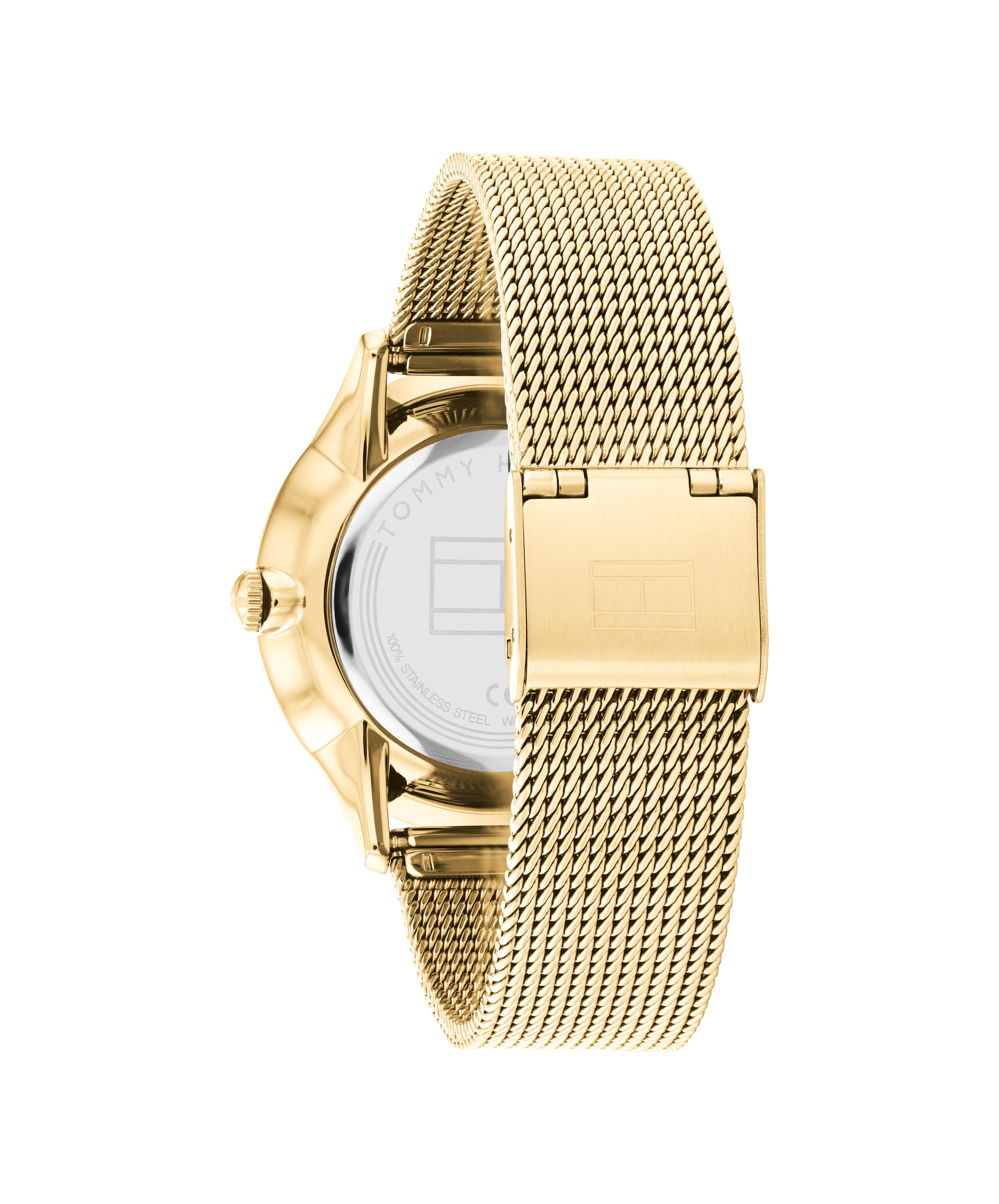 Tommy hilfiger gold mesh watch sale