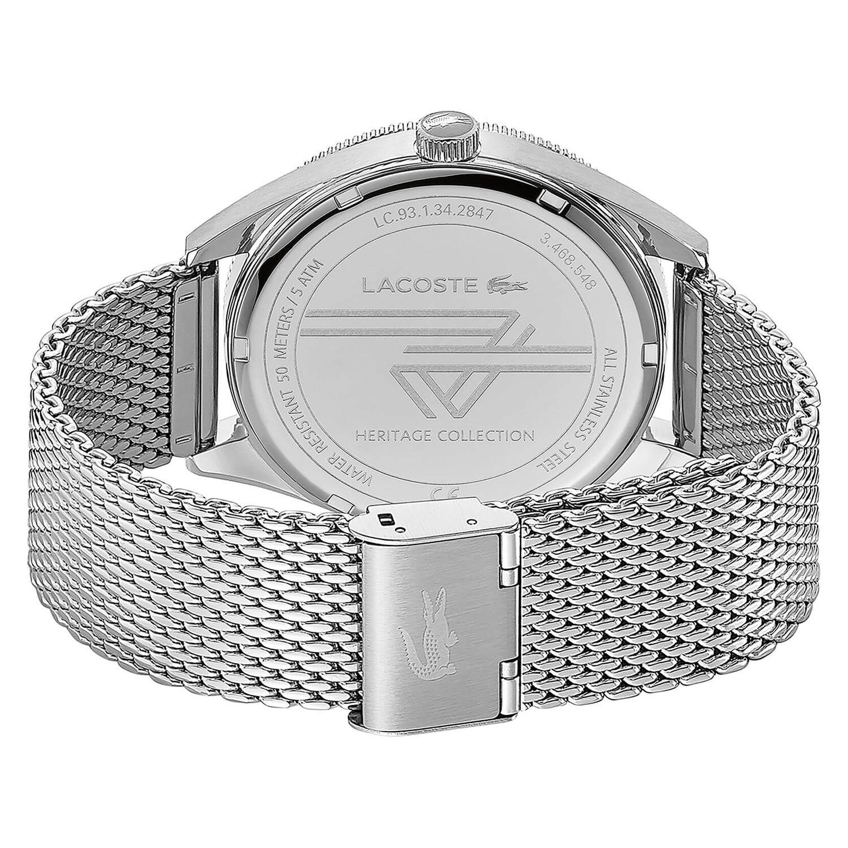 Lacoste | Movado Company Store|Men's Lacoste Heritage stainless steel mesh  watch with blue