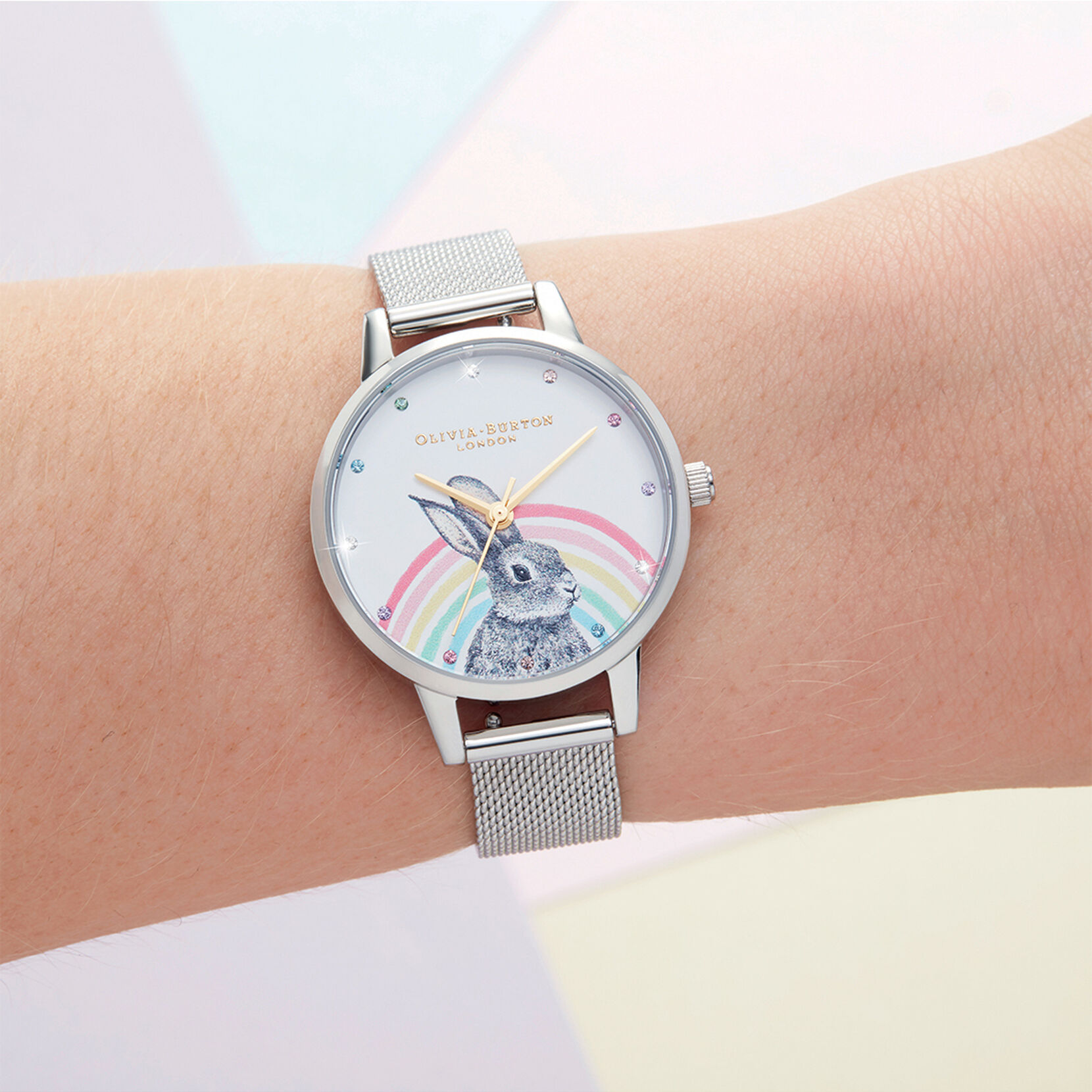 Illustrated Animals Rainbow Bunny Women' Watch, 30mm